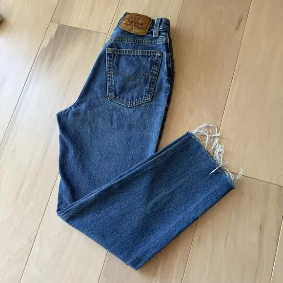 Vintage Levis 501 Jeans 25 Blue 80s Denim Made in USA Workwear Non Selvedge - Picture 10 of 10